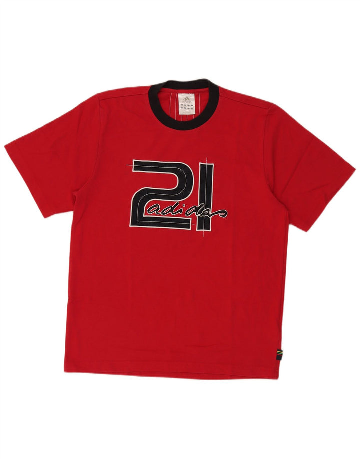 ADIDAS T-Shirt Graphique Homme Rouge Moyen Colorblock Coton