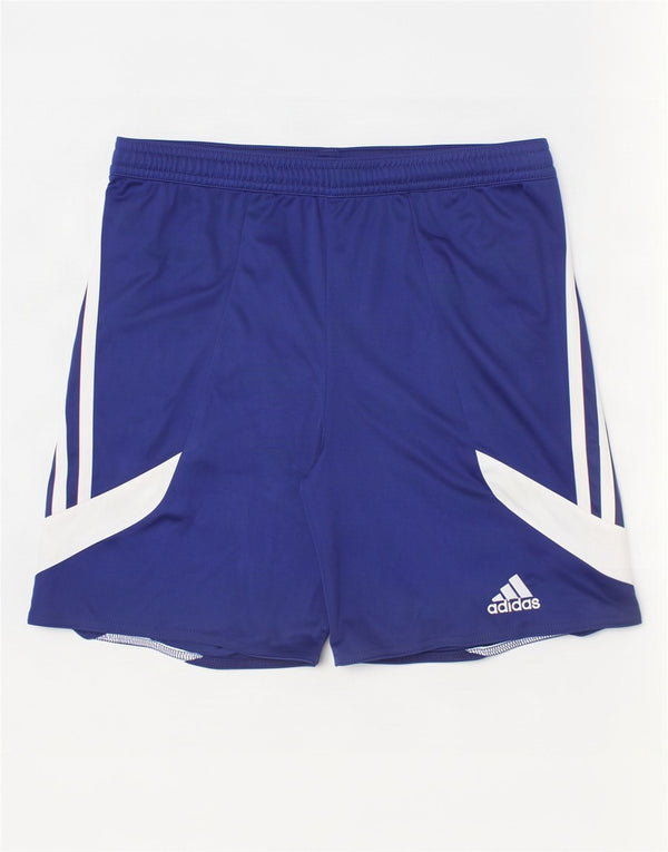 Adidas Boys Climalite Sport Shorts 11-12 Years Large Blue Colourblock