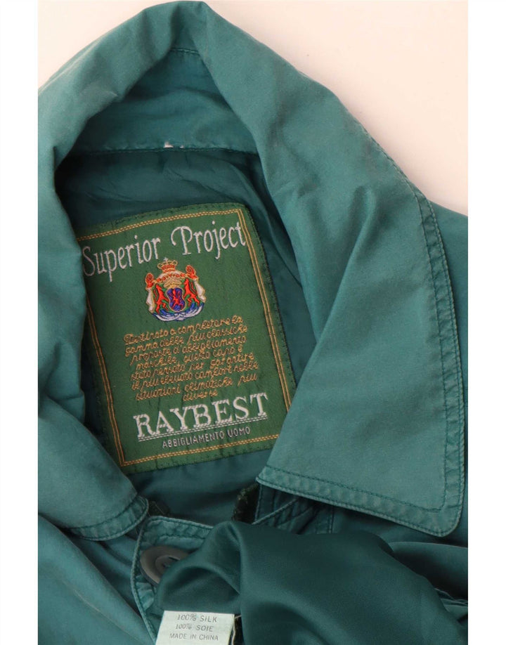Raybest Veste Bomber Homme UK 40 Grande Soie Bleue