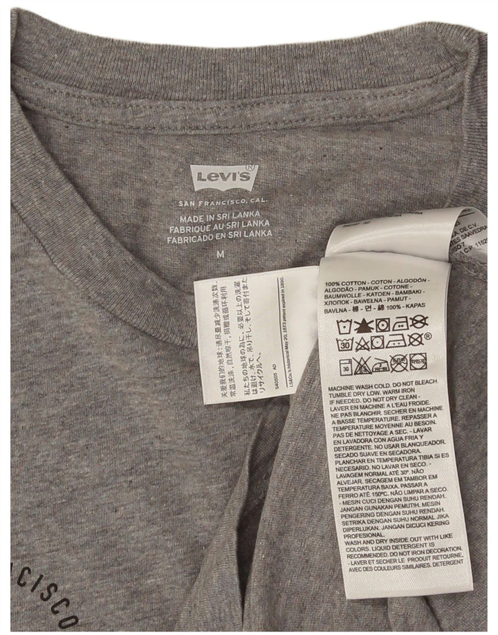 LEVI'S Tee-Shirt Graphique Homme Gris Moyen Moucheté Coton