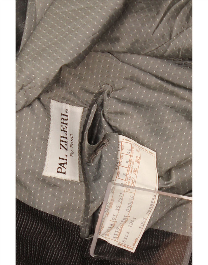 Pal Zileri Veste blazer croisée pour homme IT 48 en soie à carreaux noirs moyens