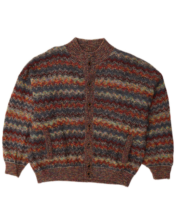 vintage Mens Jumper Sweater 2XL Laine rayée multicolore