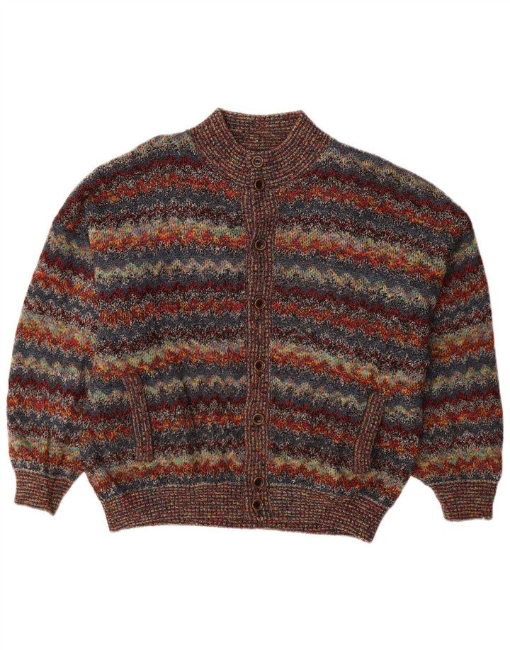 vintage Mens Jumper Sweater 2XL Laine rayée multicolore