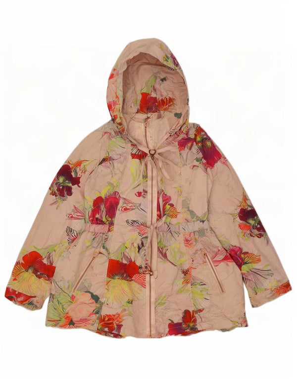 Ted Baker Veste de pluie à capuche pour femme Taille 3 Medium Multicolore Floral