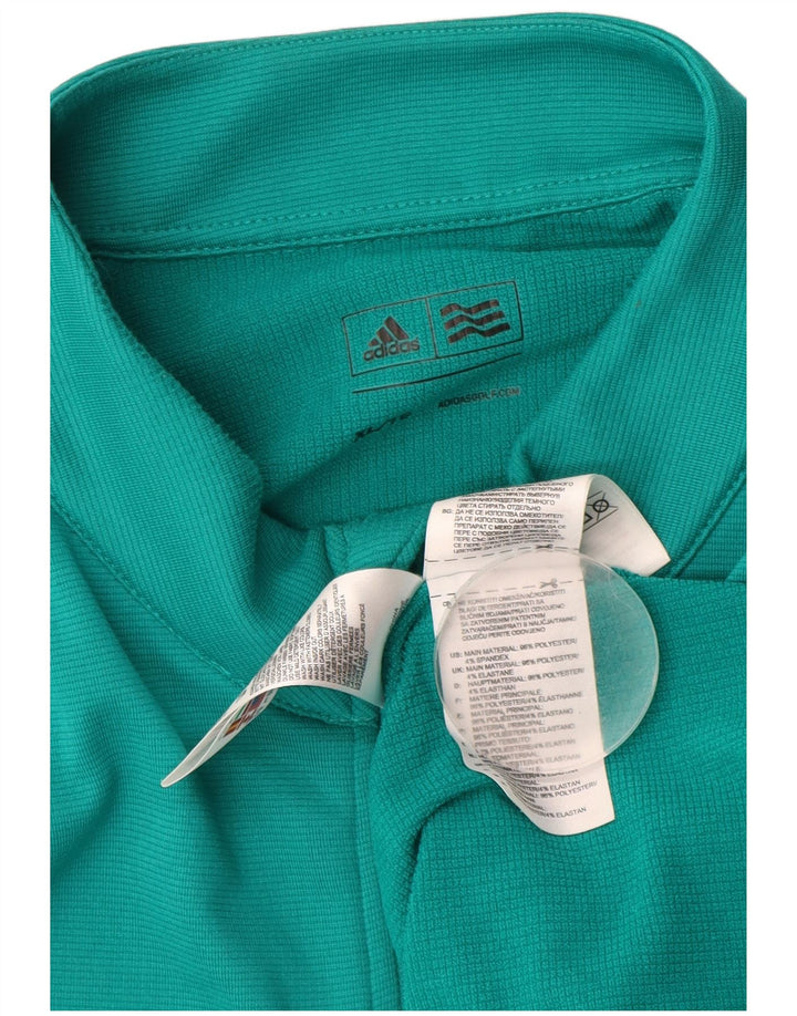 ADIDAS Haut de survêtement à col zippé pour homme XL Turquoise Polyester