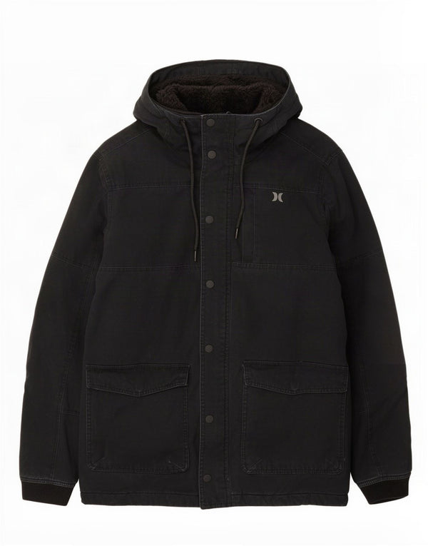 Hurley Parka à capuche pour homme UK 36 Small Noir Coton