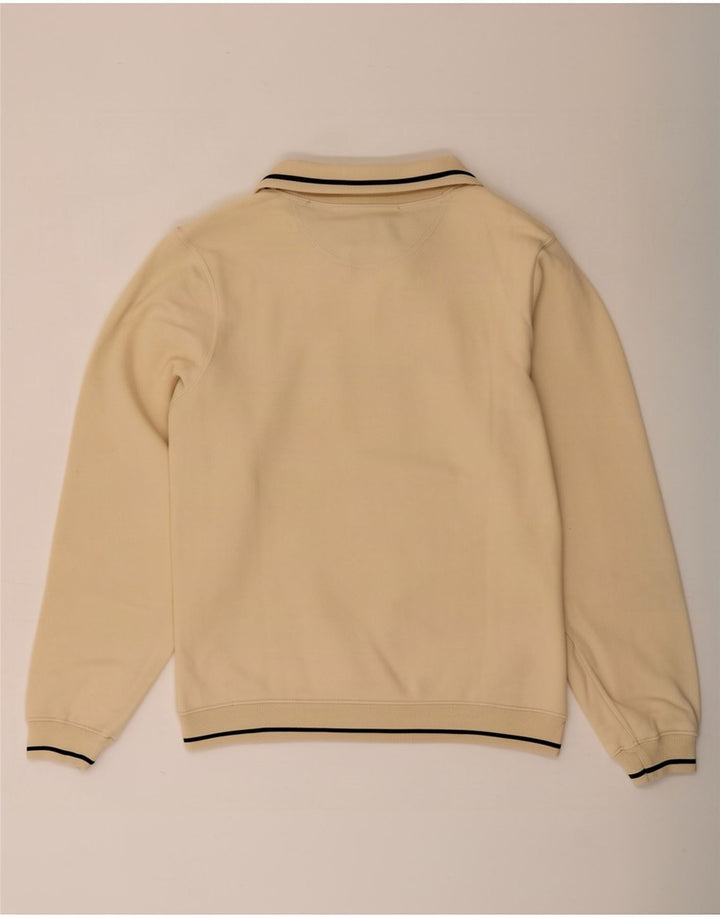 Champion Sweat-shirt graphique à col zippé pour homme Petit coton beige