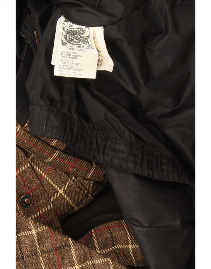Iguana Veste coupe-vent à capuche pour homme UK 40 Large Marron à carreaux Polyester