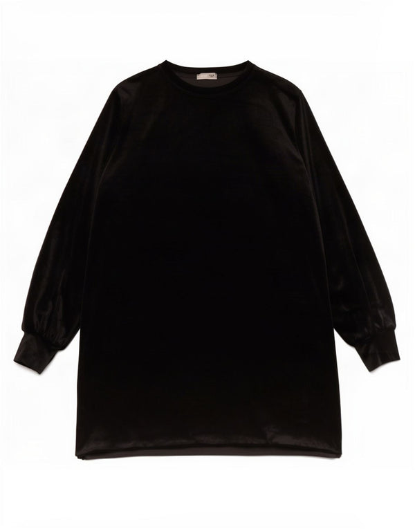 Zara Robe droite à manches longues pour femme UK 16 Large Noir Polyester