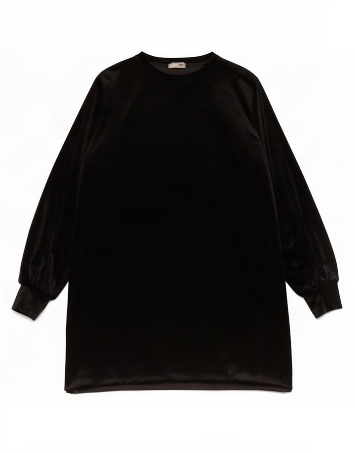 Zara Robe droite à manches longues pour femme UK 16 Large Noir Polyester