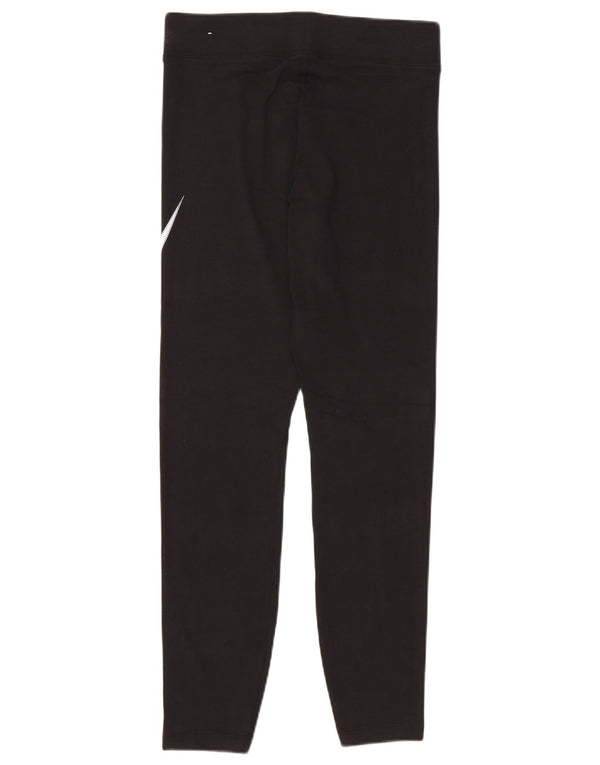 NIKE Leggings graphiques pour femmes UK 12 coton noir moyen