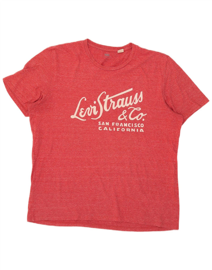 Levi's Tee-Shirt Graphique Top XL Homme Rouge Moucheté