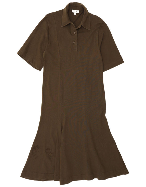 Cos Robe Maxi Polo Femme UK 10 Petit Coton Kaki