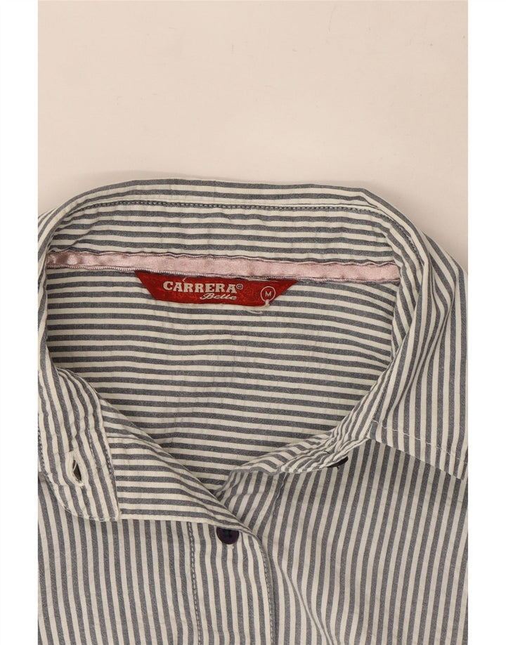 Carrera Chemise Femme UK 12 Gris Moyen Rayé