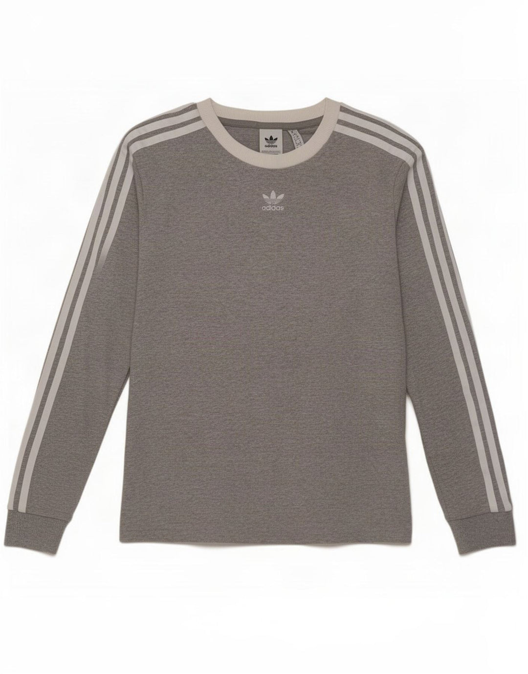 Adidas Haut à manches longues pour femme UK 10 Petit Gris Coton