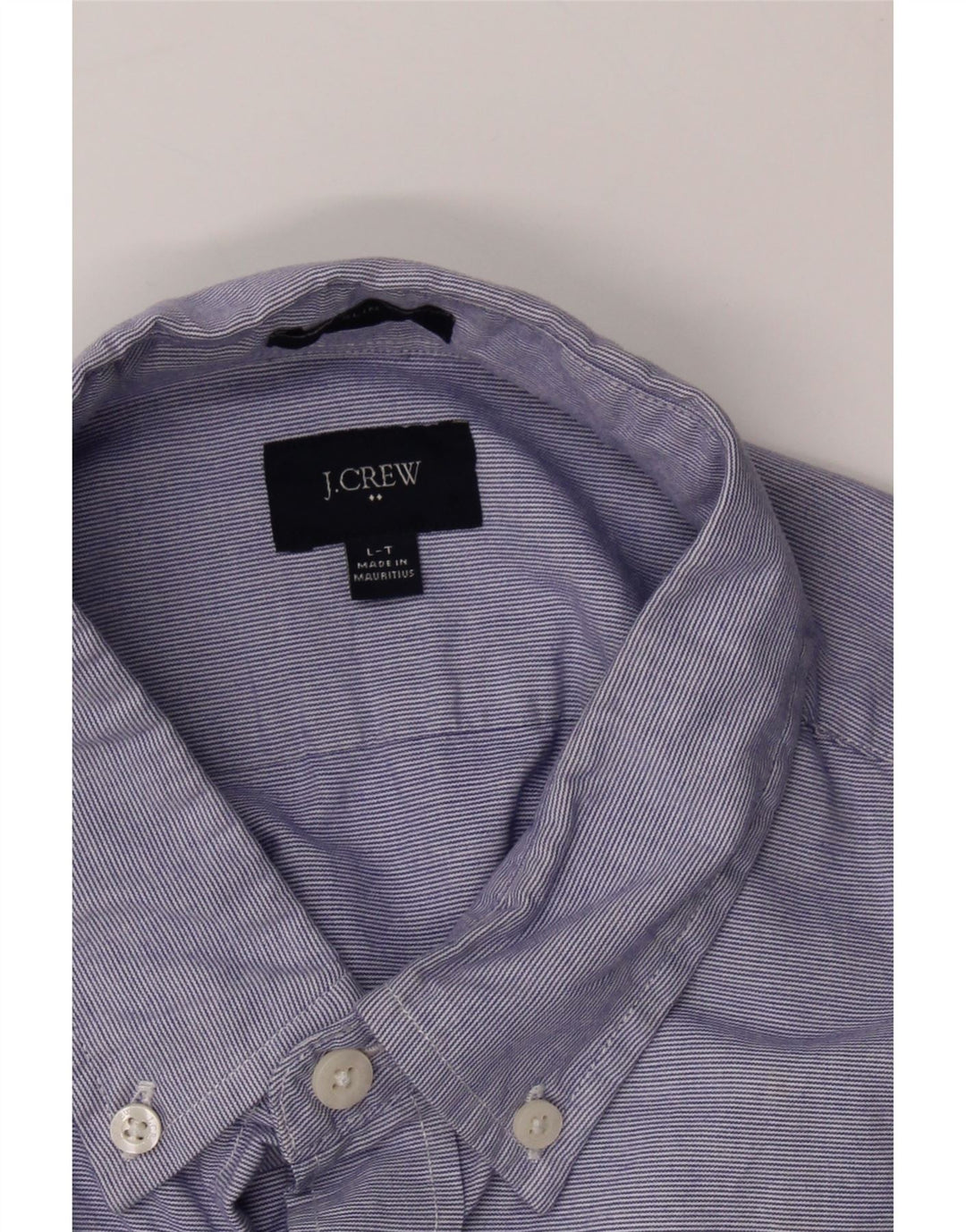 J. CREW Mens Slim Shirt Large Navy Blue Pinstripe Cotton Vintage J. Crew and Second-Hand J. Crew from Messina Hembry 