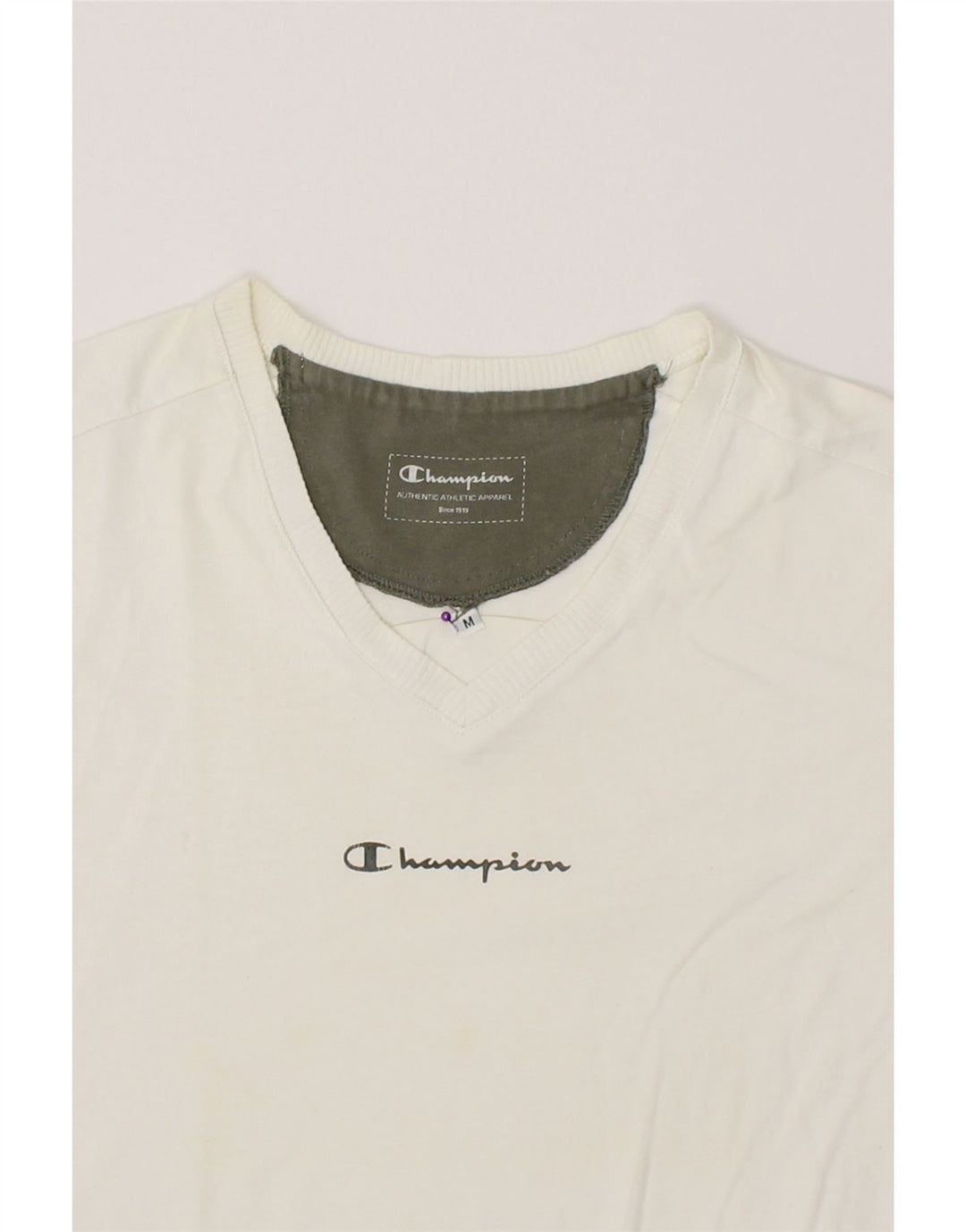 CHAMPION Womens T-Shirt Top UK 14 Medium White Cotton Vintage Champion and Second-Hand Champion from Messina Hembry 