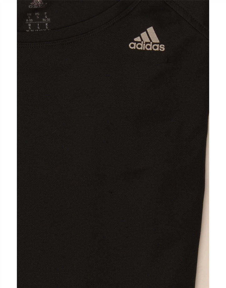 Adidas Climalite T-Shirt Top UK 8/10 Petit Noir Polyester