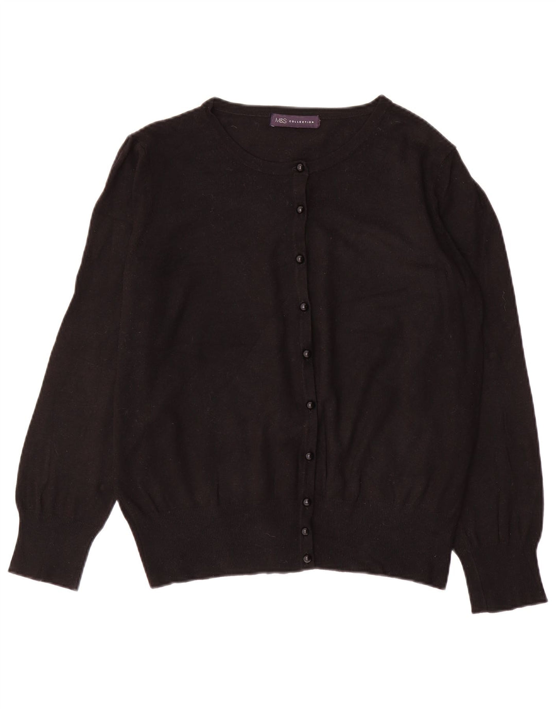 MARKS & SPENCER Pull cardigan court pour femme UK 14 Noir moyen