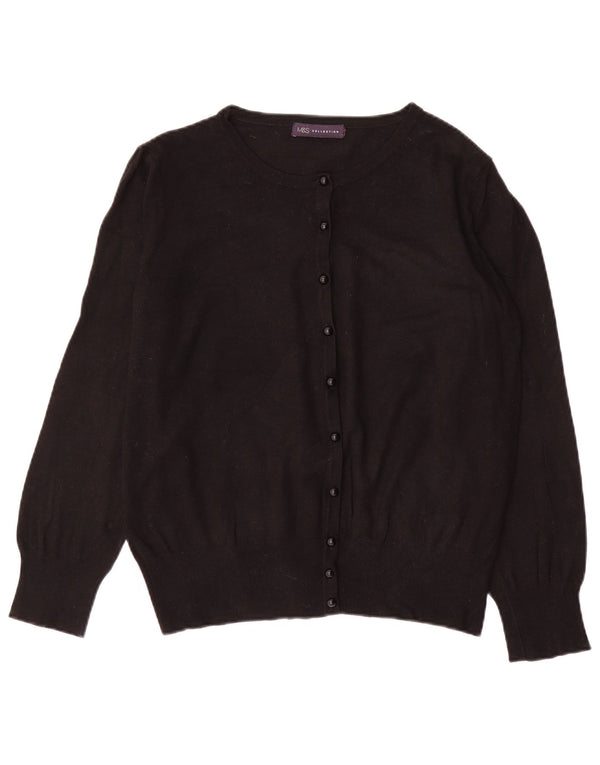 MARKS & SPENCER Pull cardigan court pour femme UK 14 Noir moyen