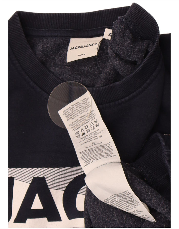Jack & Jones Sweat-Shirt Graphique Homme Bleu Marine Moyen Coton