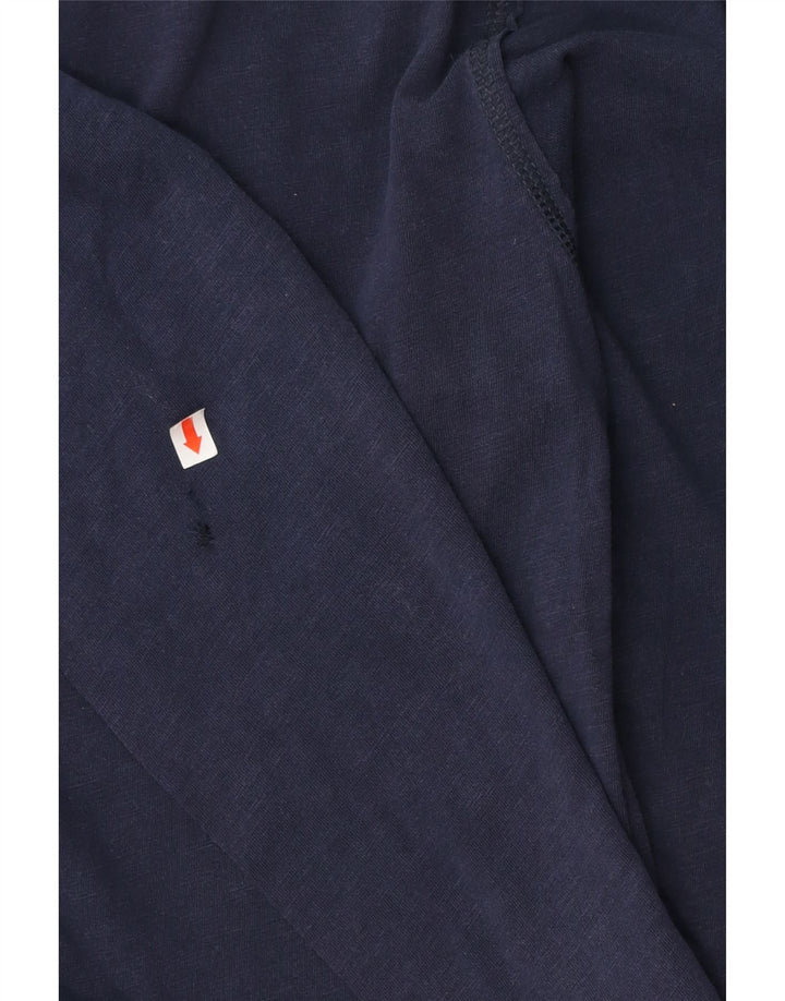 Benetton Haut Graphique Manches Longues Homme Bleu Marine Moyen Coton