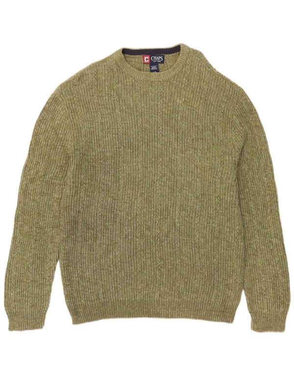 Chaps Pull col rond pour homme en coton moucheté vert grand