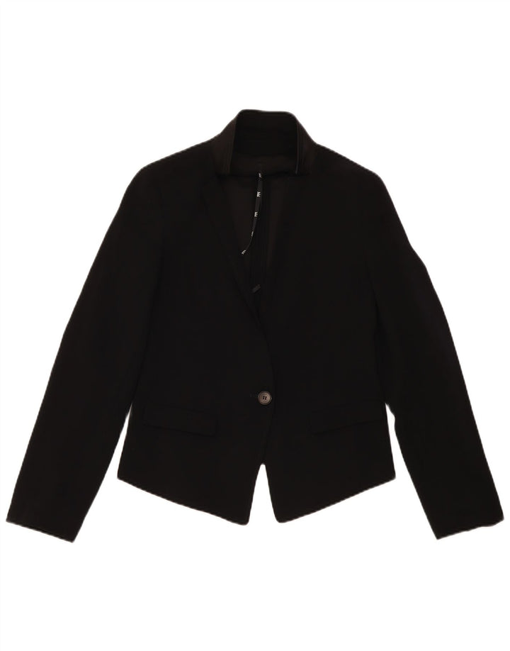 Marella Veste Blazer 1 Bouton pour Femme UK 8 Petit Noir Polyester