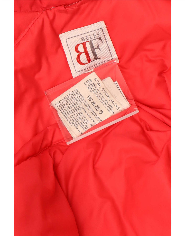 Belfe Manteau matelassé surdimensionné à double boutonnage pour femme UK 14 Rouge moyen