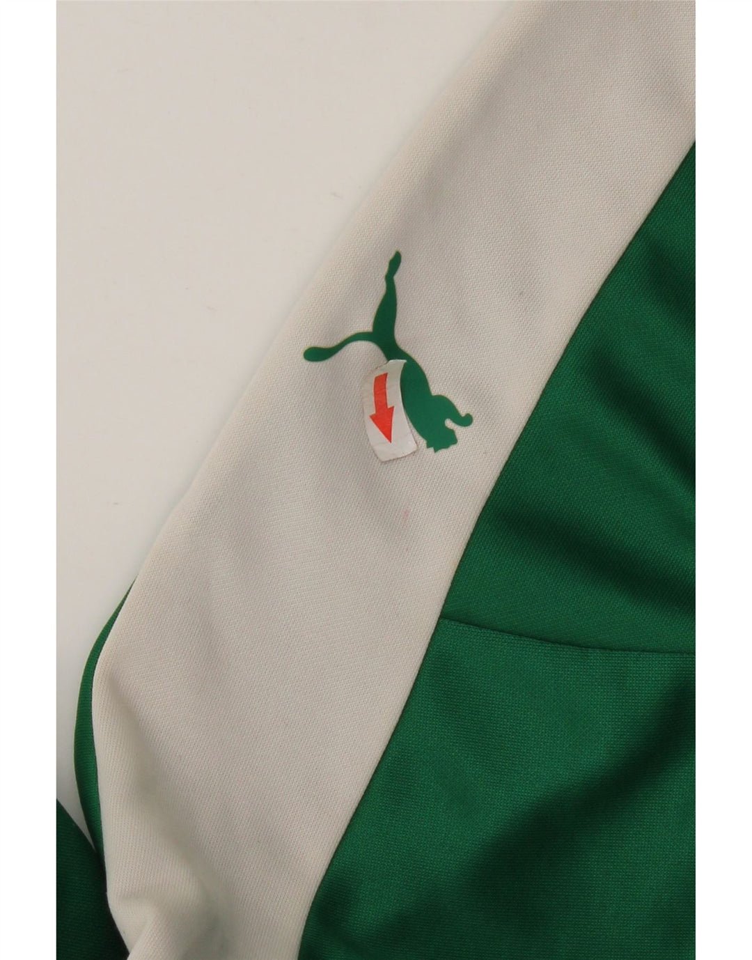 Puma Haut de survêtement à col zippé pour homme XL Vert Colorblock Polyester