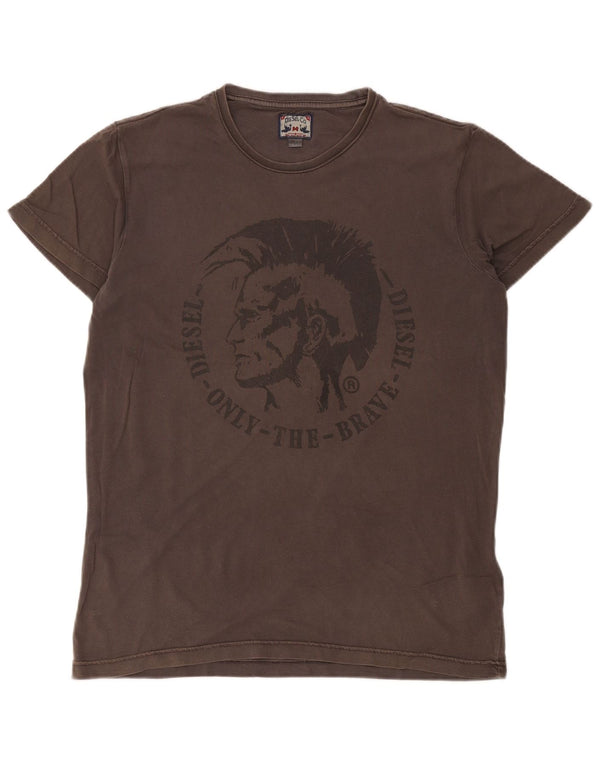 Diesel T-Shirt Graphique Homme Grand Gris Coton