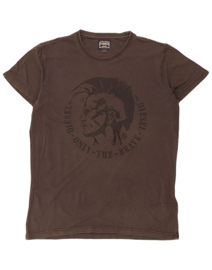 Diesel T-Shirt Graphique Homme Grand Gris Coton