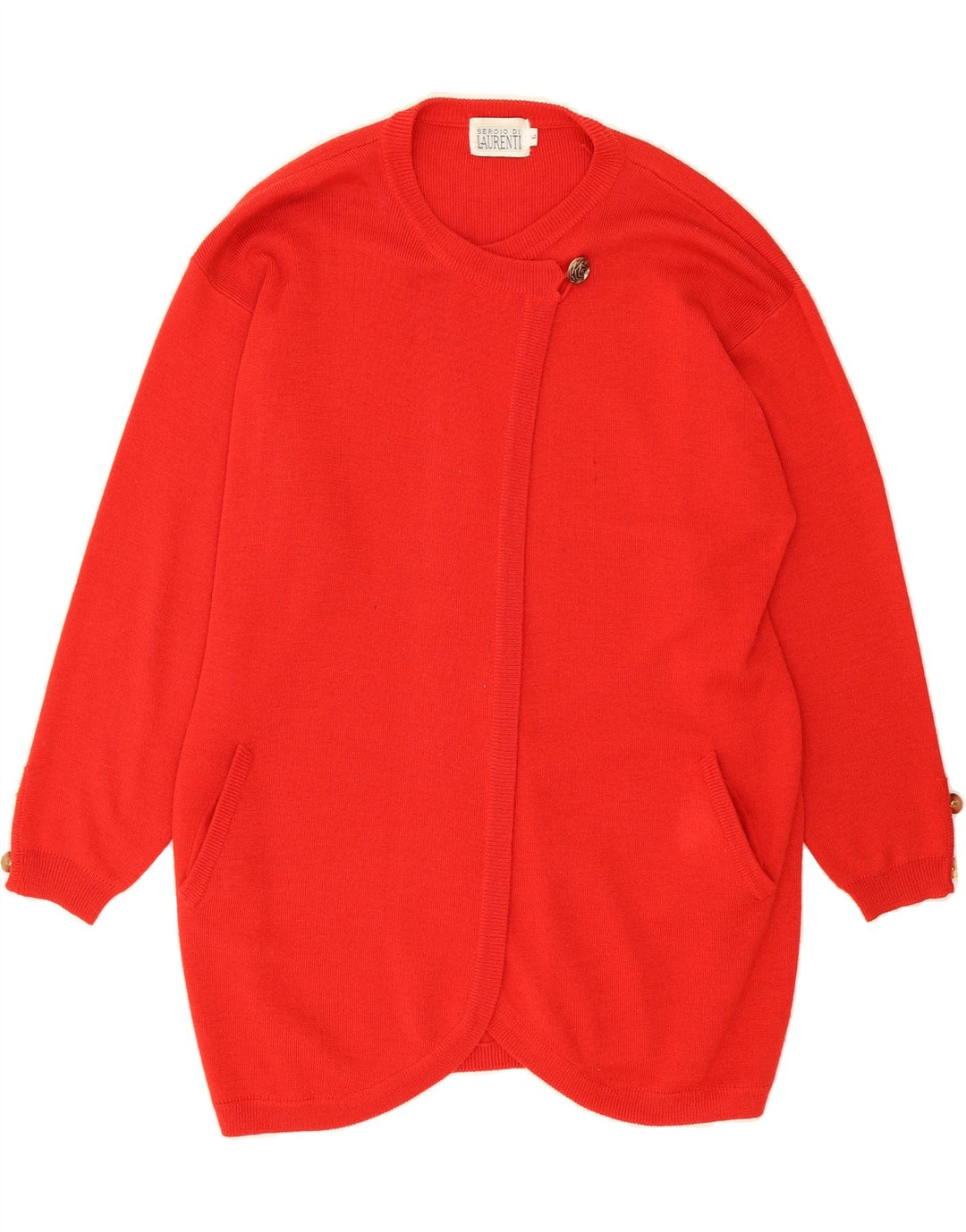 VINTAGE Womens Oversized Longline Cardigan Sweater UK 16 Large Red Vintage Vintage and Second-Hand Vintage from Messina Hembry 