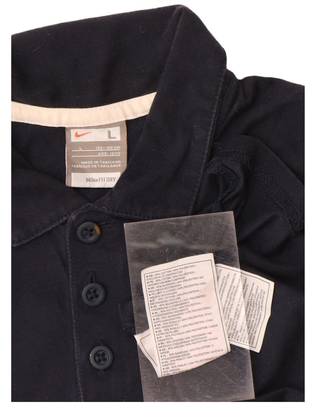 NIKE Polo Garçon 12-13 ans Grand Bleu Marine Colorblock Coton