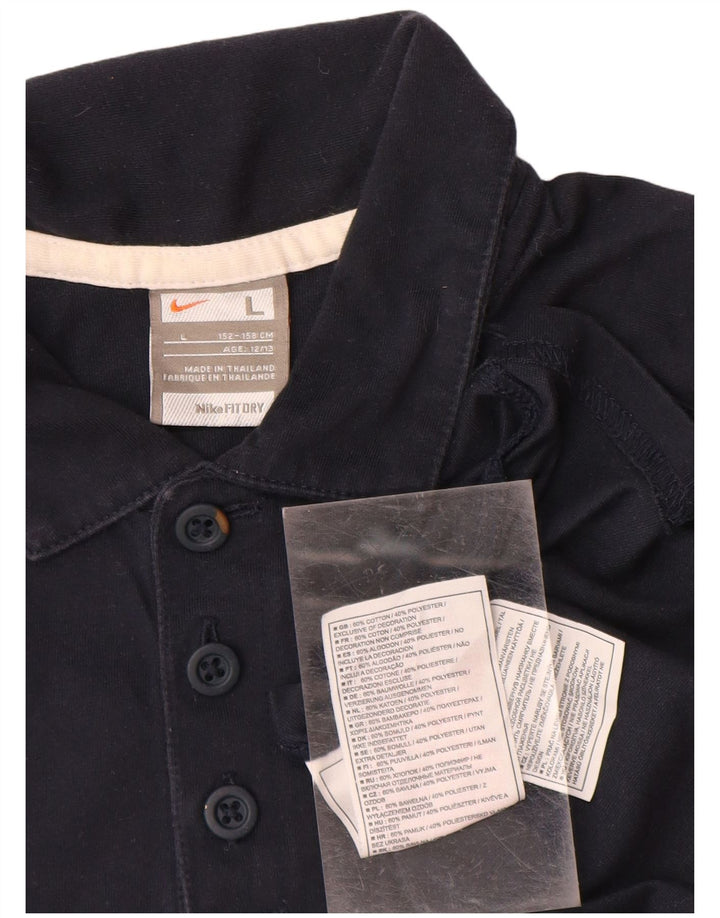 NIKE Polo Garçon 12-13 ans Grand Bleu Marine Colorblock Coton