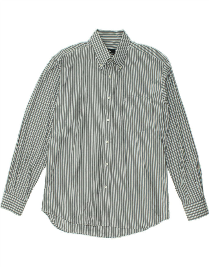 ROCCOBAROCCO Mens Shirt Size 16 1/2 42 Large Grey Striped Cotton Vintage Roccobarocco and Second-Hand Roccobarocco from Messina Hembry 