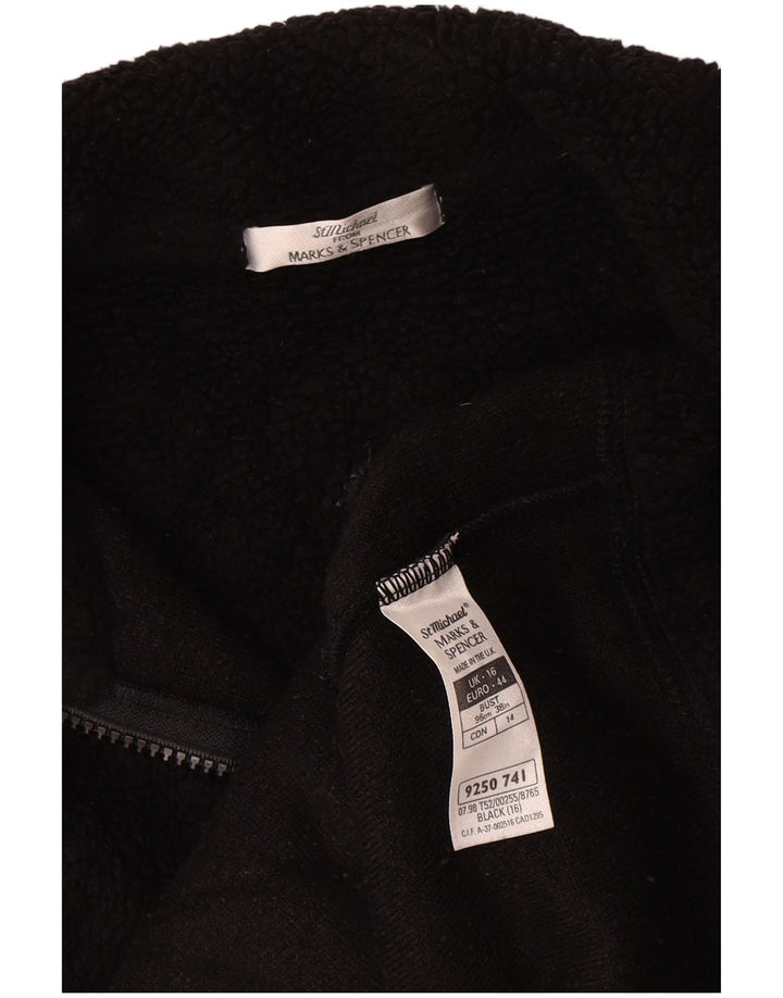 Marks & Spencer Veste polaire pour femme UK 16 Large Noir Polyester