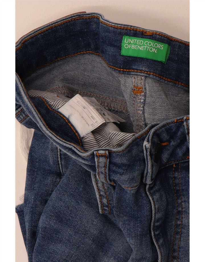 Benetton Jean Droit Femme W28 L28 Bleu Coton