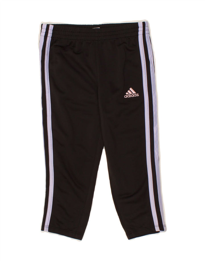 ADIDAS Girls Tracksuit Trousers 2-3 Years Black Polyester Vintage Adidas and Second-Hand Adidas from Messina Hembry 