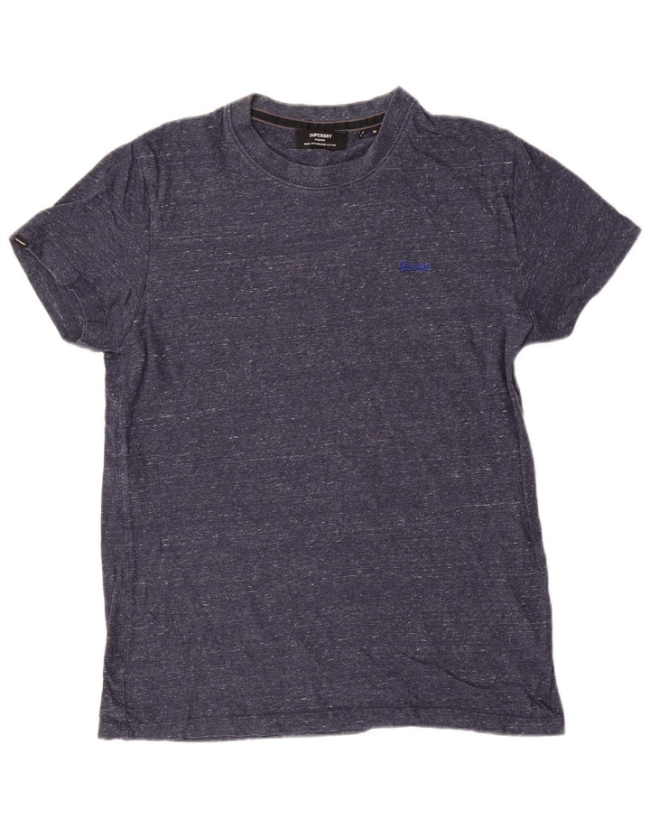 Superdry Homme T-Shirt Top Bleu Marine Moucheté Coton