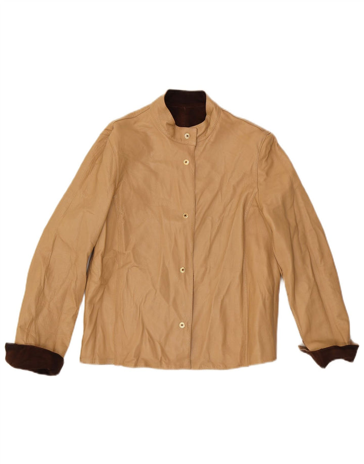 Veste réversible femme vintage IT 42 Medium Brown Colourblock