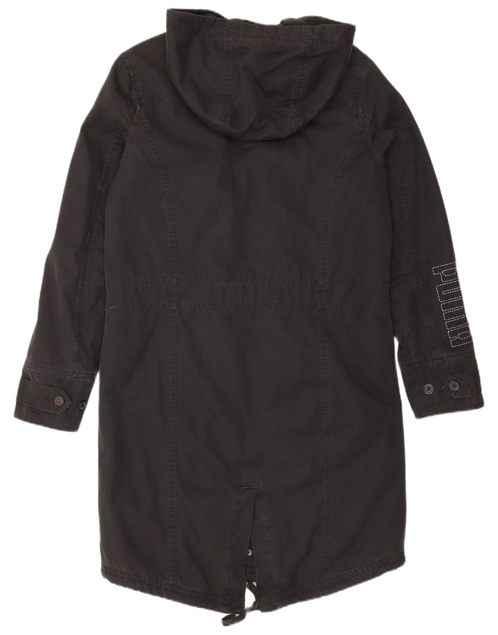 PUMA Veste parka surdimensionnée à capuche pour femme UK 10 Small Noir Coton