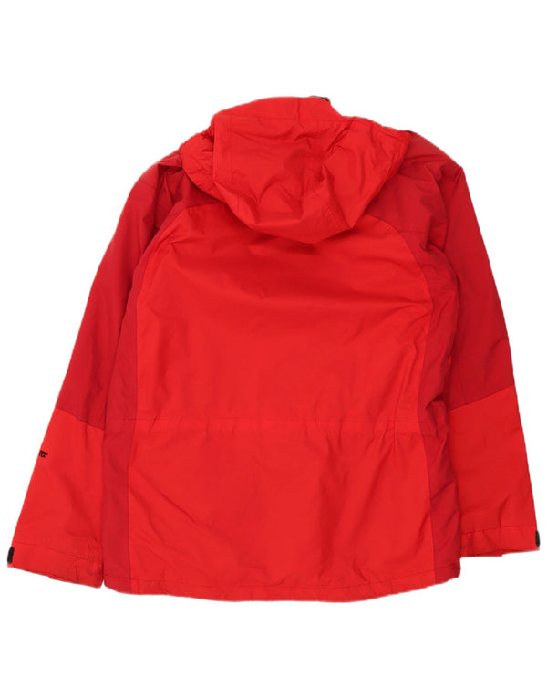 The North Face Veste de pluie à capuche pour homme UK 36 Petit nylon color block rouge