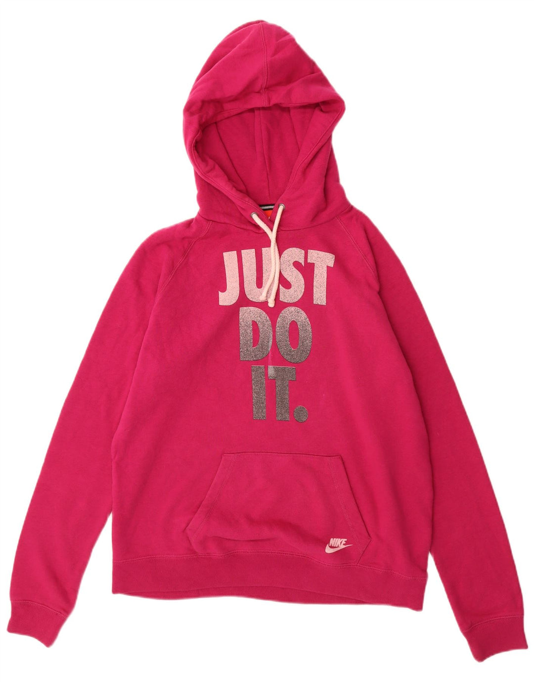 NIKE Pull à capuche graphique pour femme UK 16 Grand coton rose