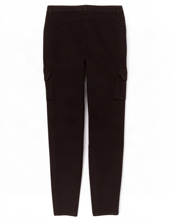 Zara Pantalon cargo slim pour femme EU 40 Medium W30 L30 Coton noir