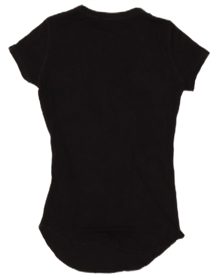 Zara T-Shirt Femme Top UK 10 Petit Noir