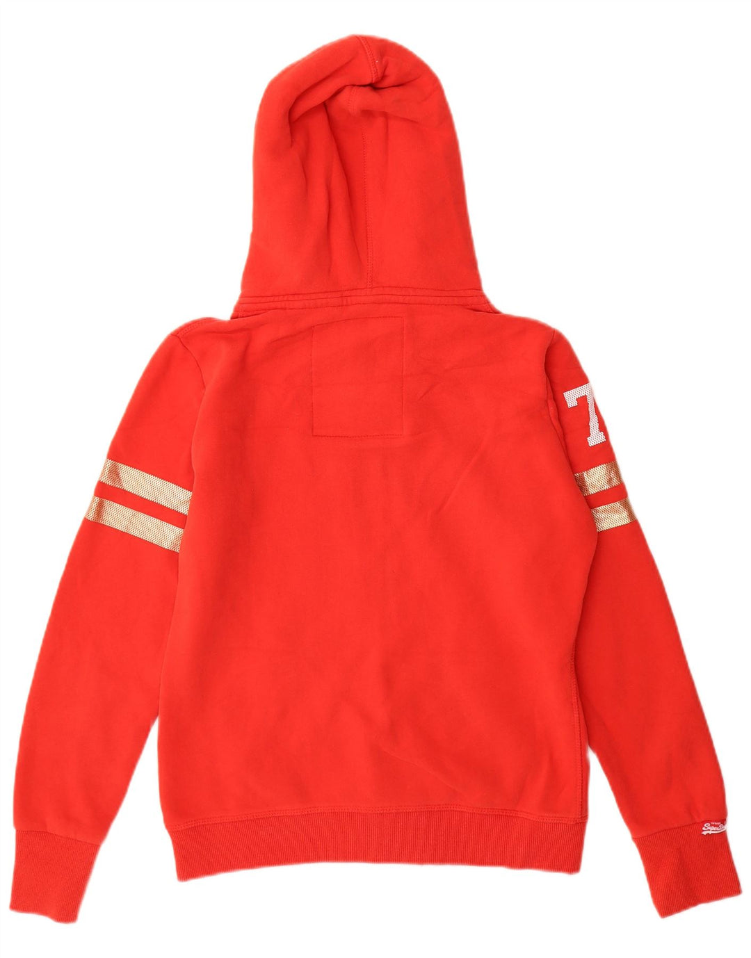 SUPERDRY Pull à capuche zippé graphique pour femme UK 12 Rouge moyen Coton
