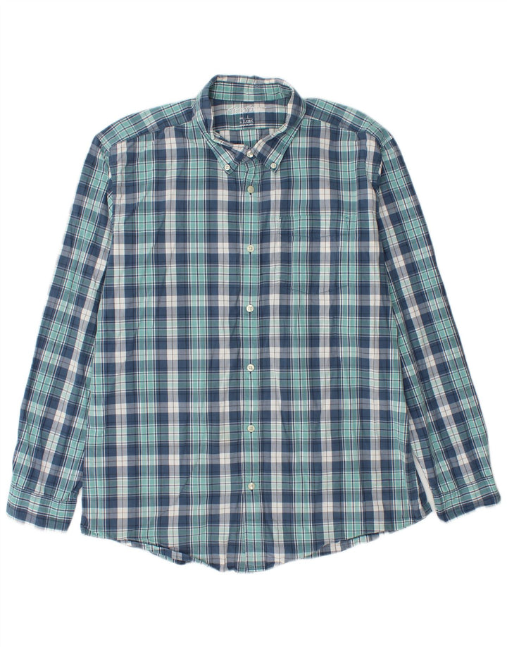 Eddie Bauer Chemise classique pour homme en coton à carreaux bleus