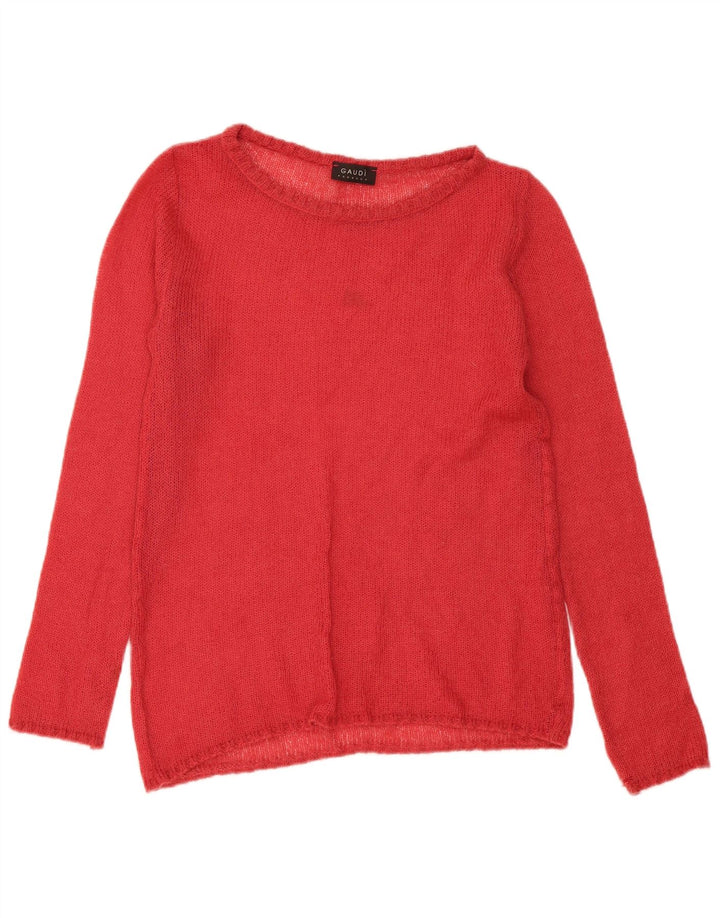 Gaudi Femme Pull Col Bateau UK 14 Rouge Moyen