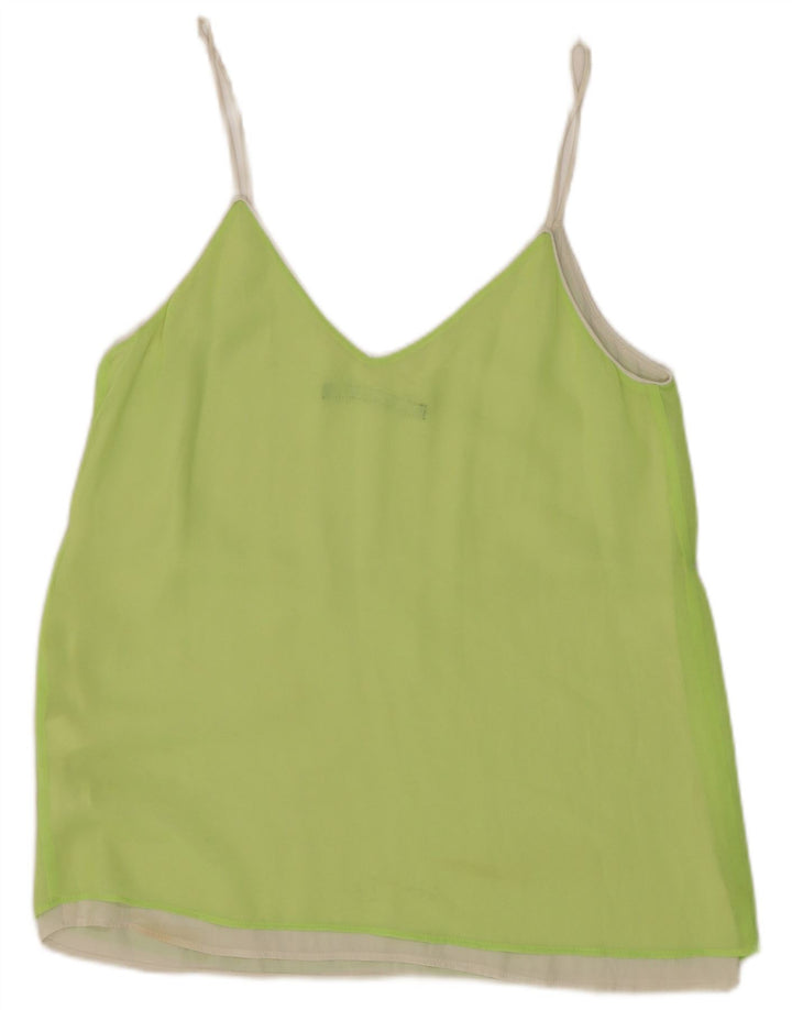 Zara Femme Cami Top UK 10 Petit Vert Polyester